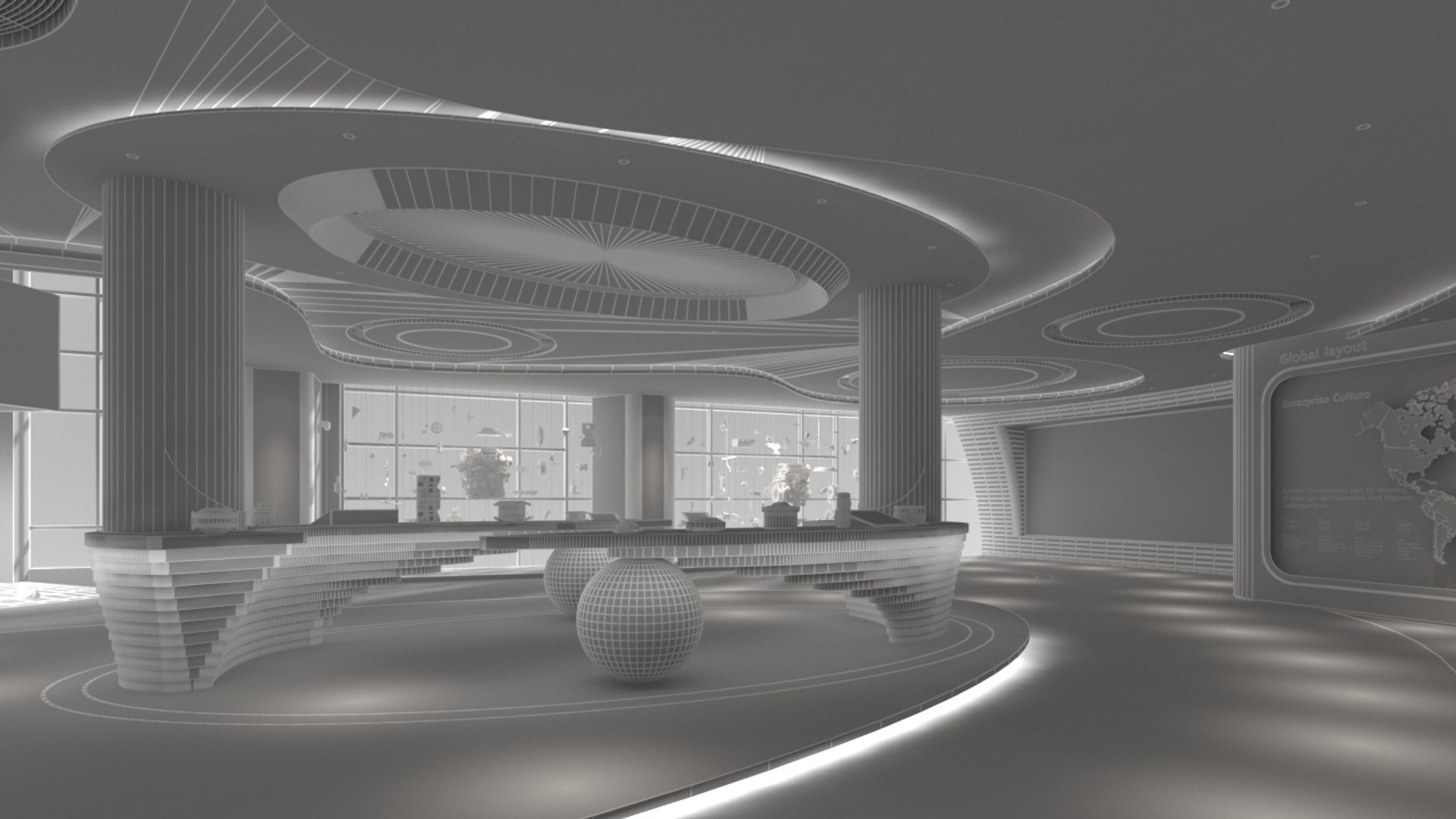 Exhibition Hall model - TurboSquid 2113678