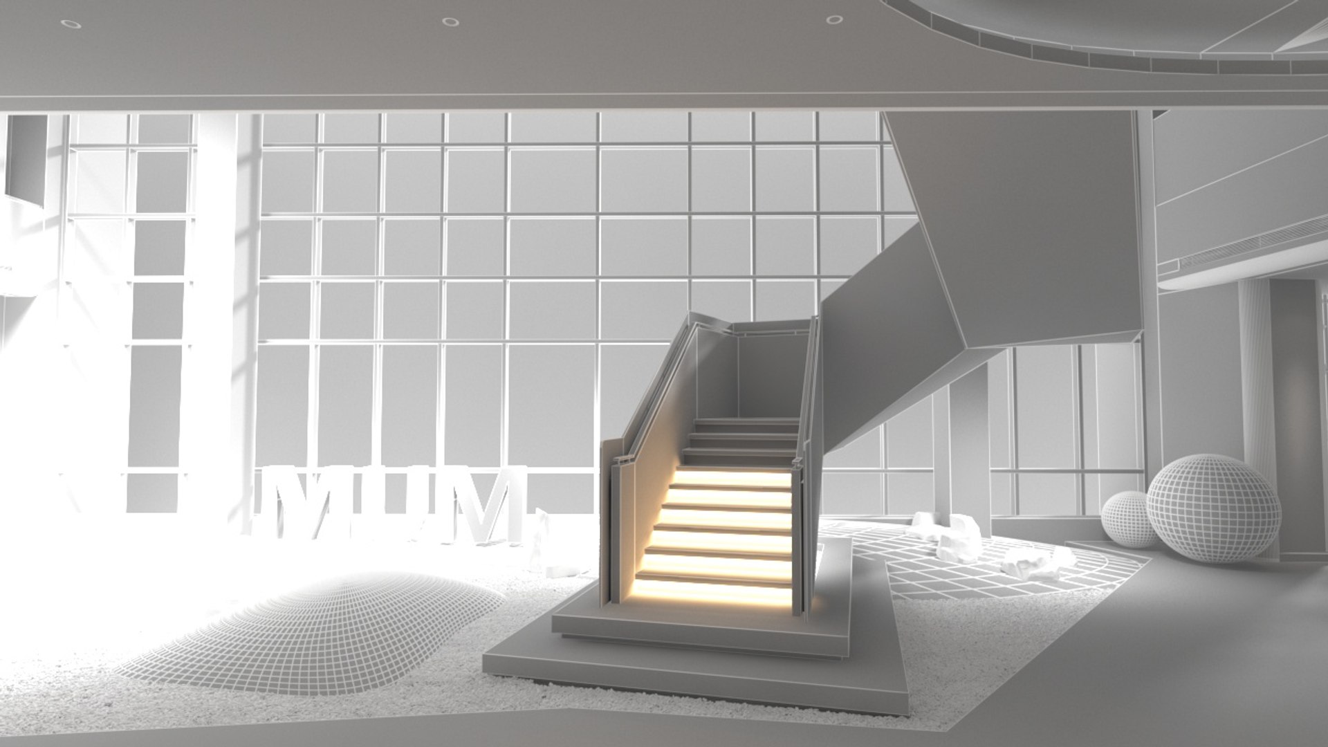 Exhibition Hall model - TurboSquid 2113678