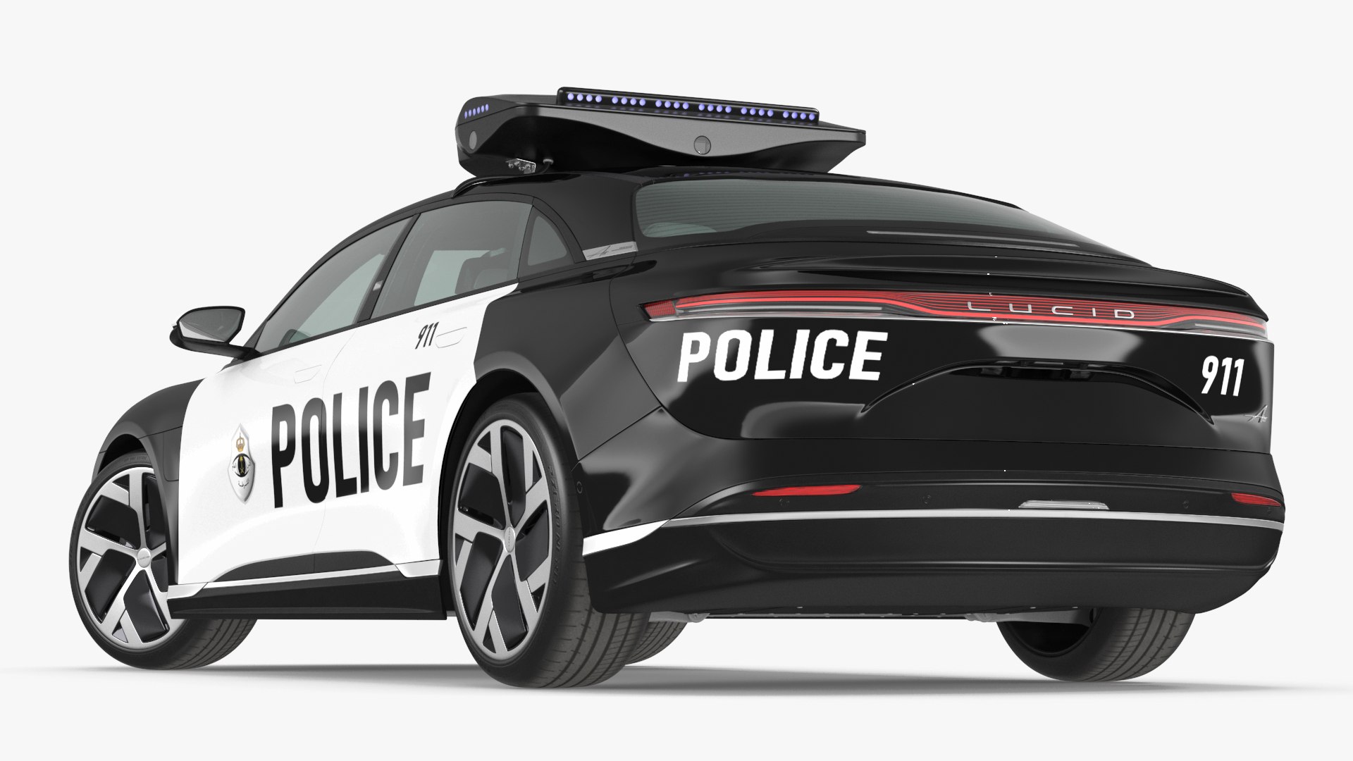 Lucid Air Electric Police Car With Drone Launch Pad 3D - TurboSquid 2212165