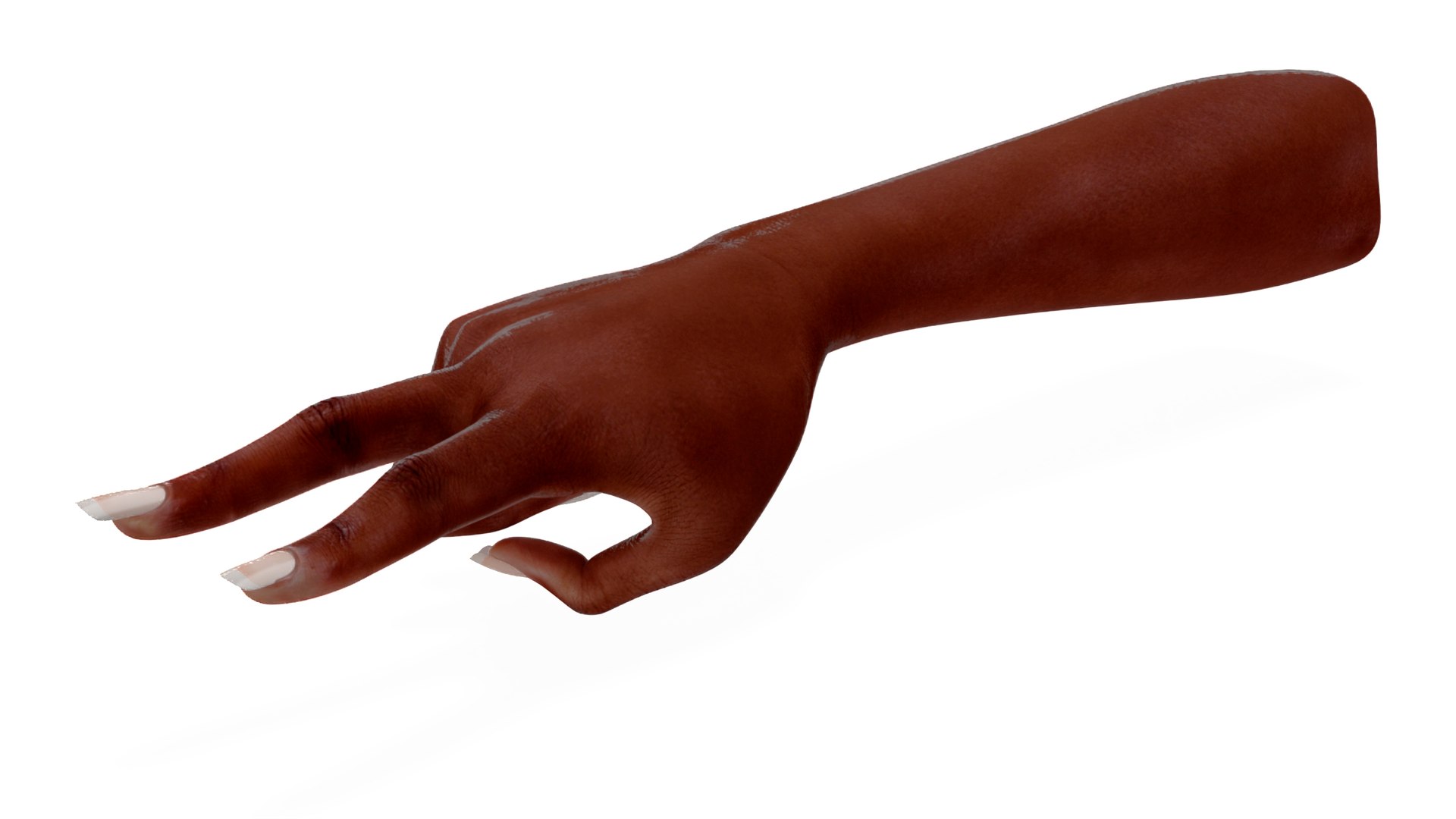 Afro American Female Victory Sign Pose 3D model preview