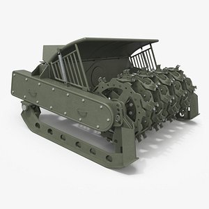 3D Mine Neutralization Module with Armored Housing Military Green model