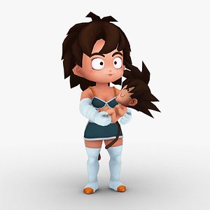 Gine and Baby Goku 3D model