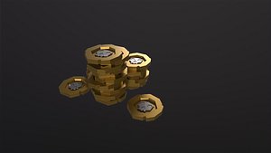 Stylized Pirate Coin 3D model