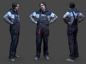 3D Stylized Car Mechanic Character model