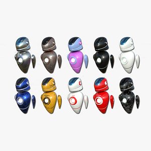 10 Flying Robot Collection - Character SciFi Design 3D