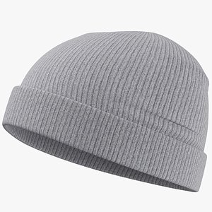 3D Gray Winter Hat model