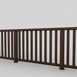 3D wooden railing model