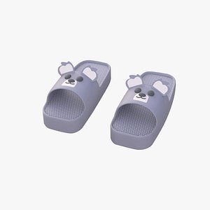 Cartoon Koala Shape Slippers 3D model