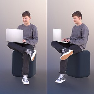 3D teen casual sitting