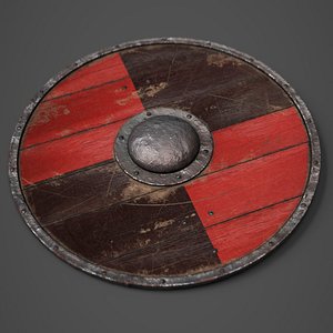 3D wooden shield wood model