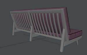 classic folding couch 3d model