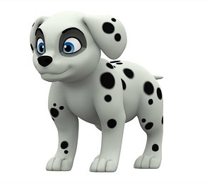 3D model dalmatian puppy