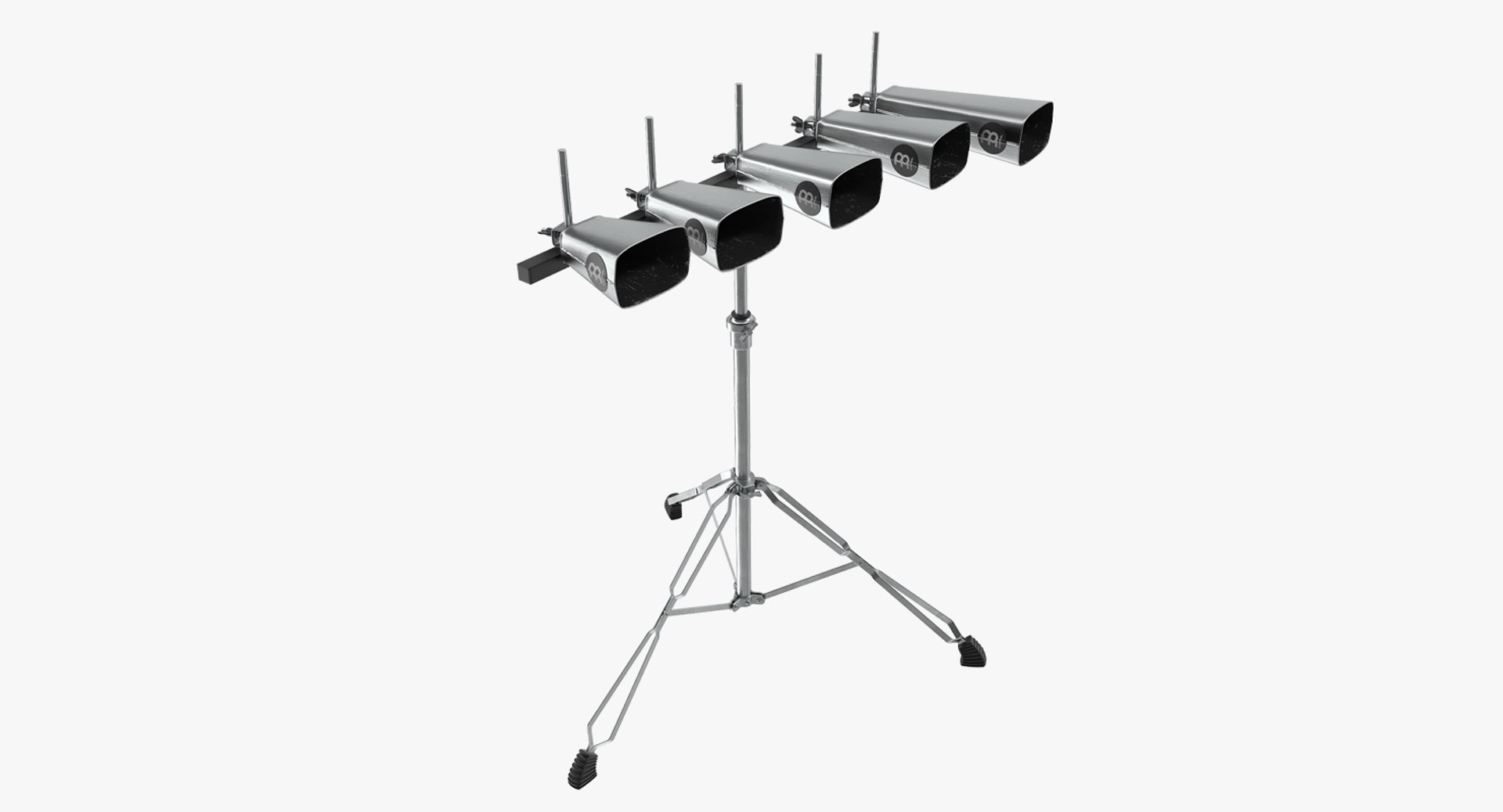 Percussion 5 Cowbell Set With Stand 3D Model 3D model preview
