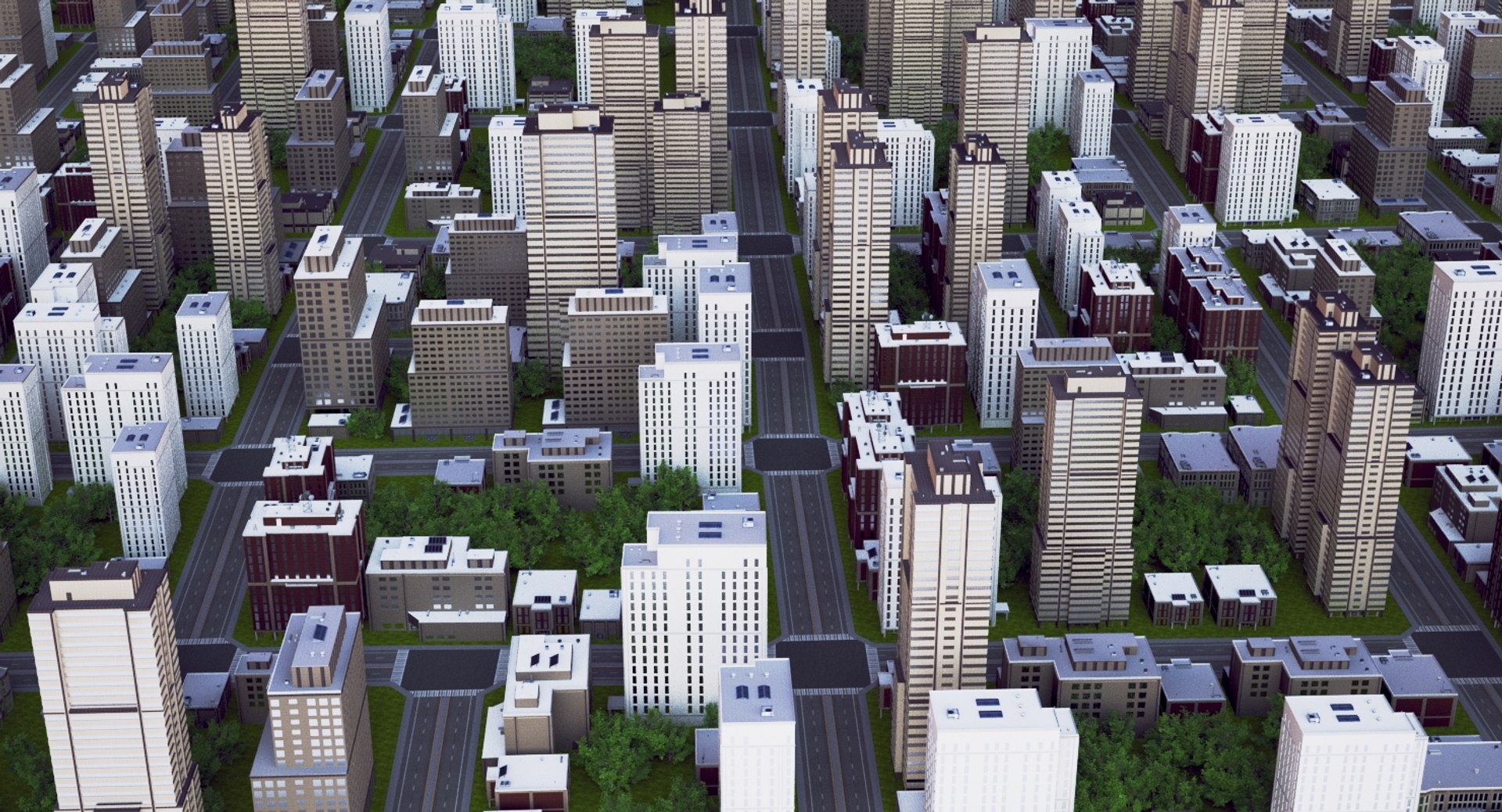 3d Cityscape Scene Highrise Model