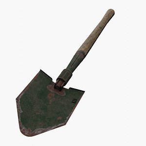 US M43 Entrenching Tool - High And Low Poly