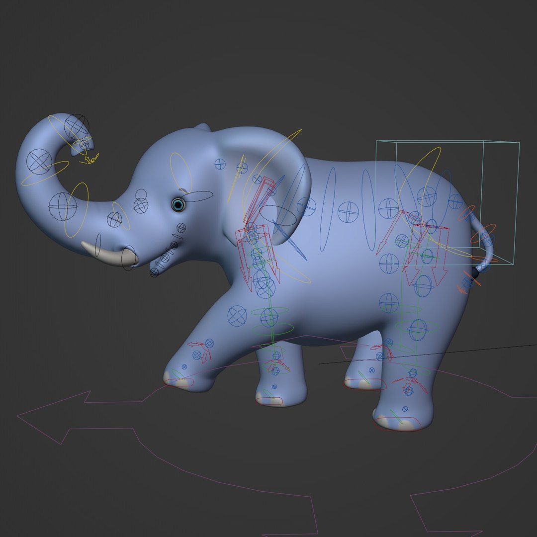 3D Cartoon Elephant With FK And IK Rigging Model - TurboSquid 1927677