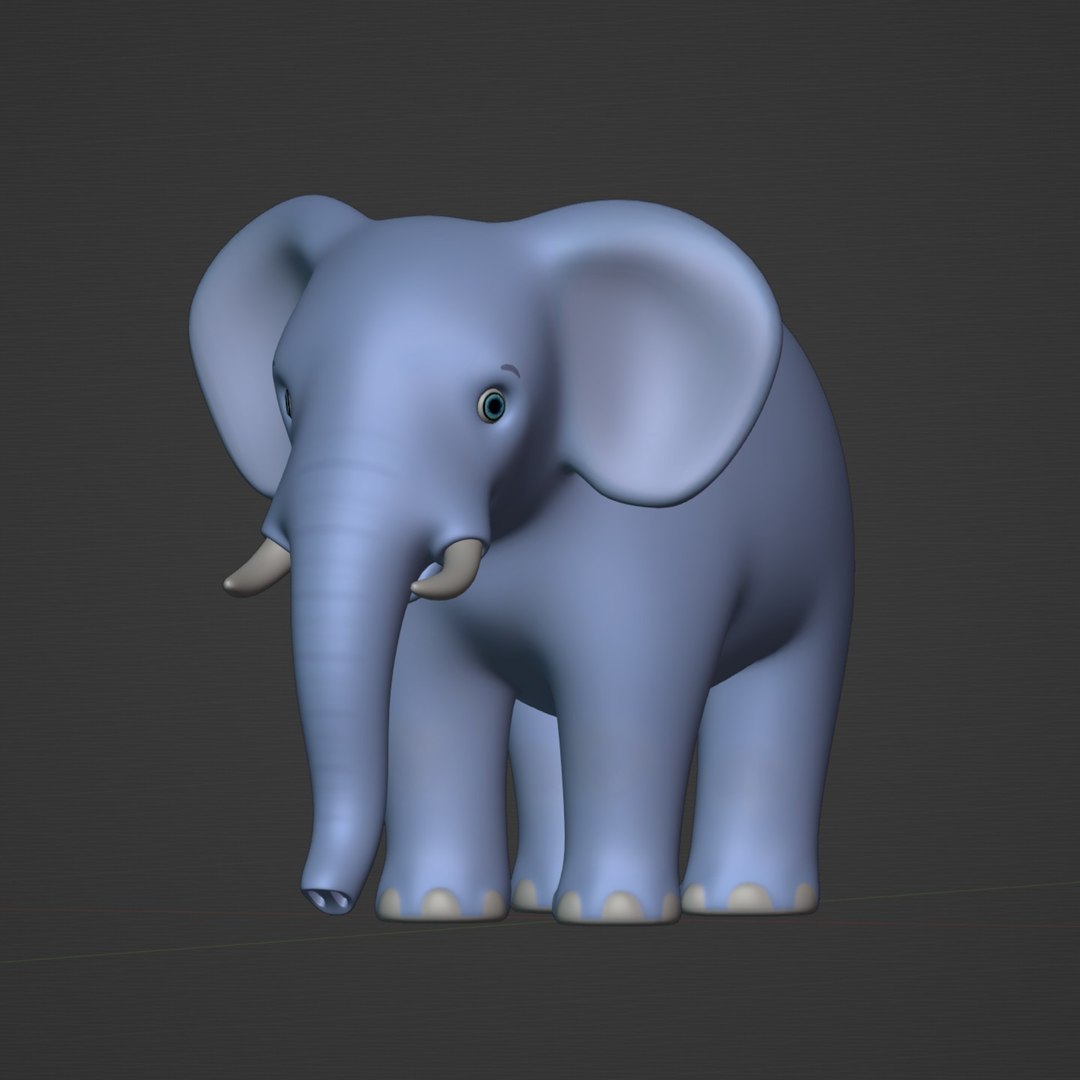 3D Cartoon Elephant With FK And IK Rigging Model - TurboSquid 1927677