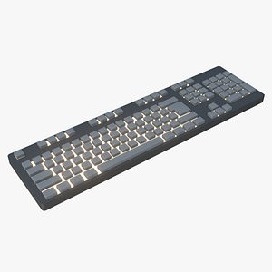 Low-poly Backlit Gaming Keyboard 3D model