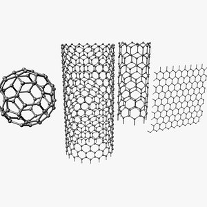 nanotechnology atom carbon graphene 3d model
