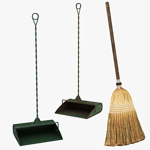 Bromstick and Dustpan 3D model