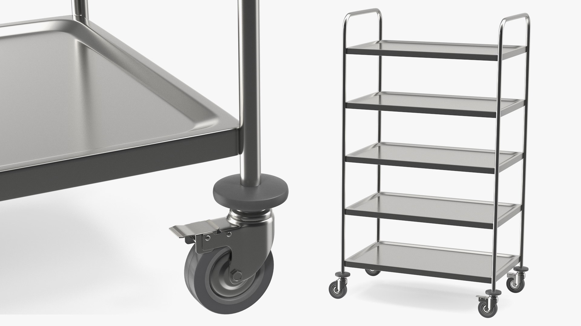 Serving Trolley with Tray 3D model preview