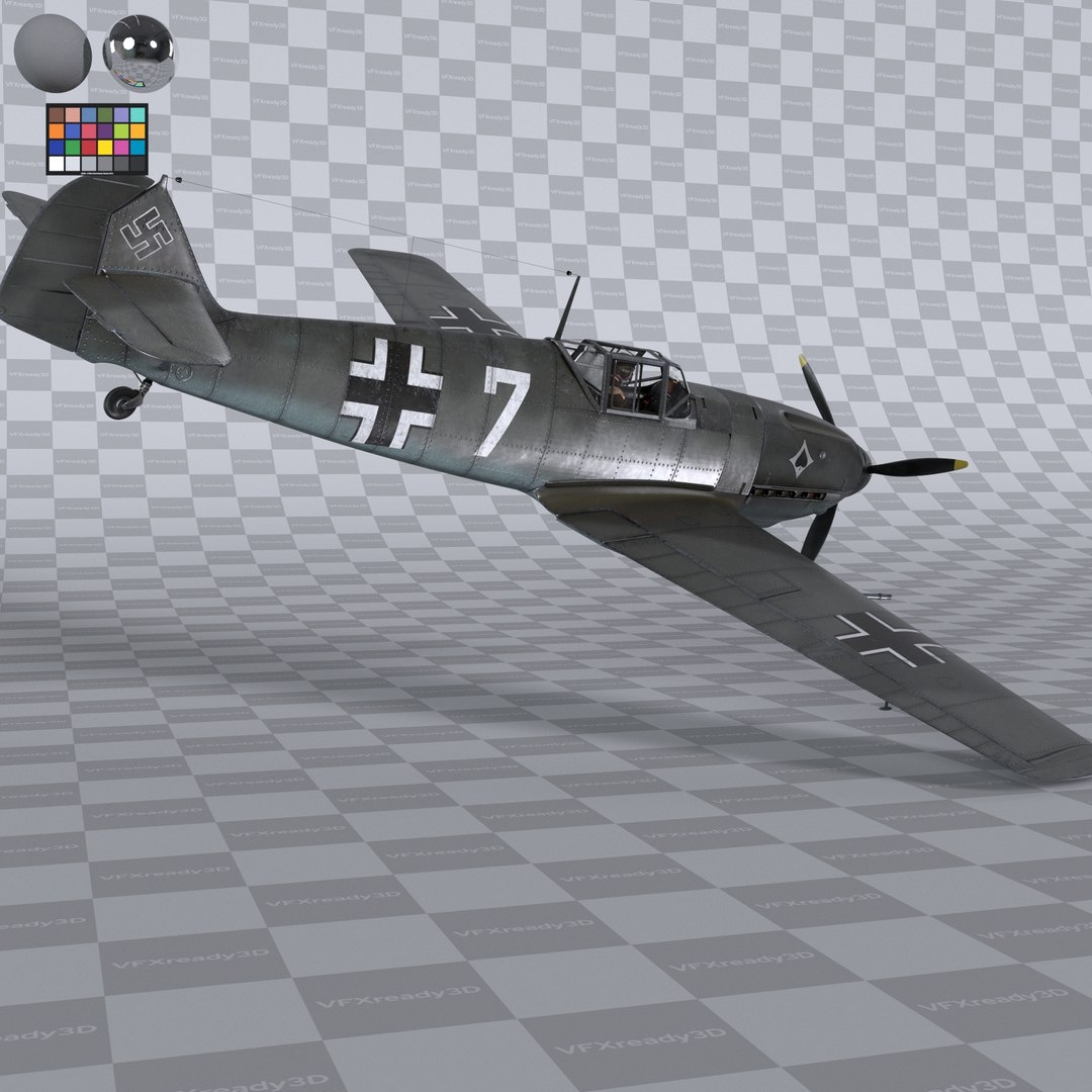 3D model Messerschmitt BF109 German Fighter Airplane Grey Version 1 https://p.turbosquid.com/ts-thumb/an/yM9tR3/Kj/bf109_grey01_2_08/jpg/1664267471/1920x1080/fit_q87/064073fc165814cb820d13e57ea31f298cec32c6/bf109_grey01_2_08.jpg