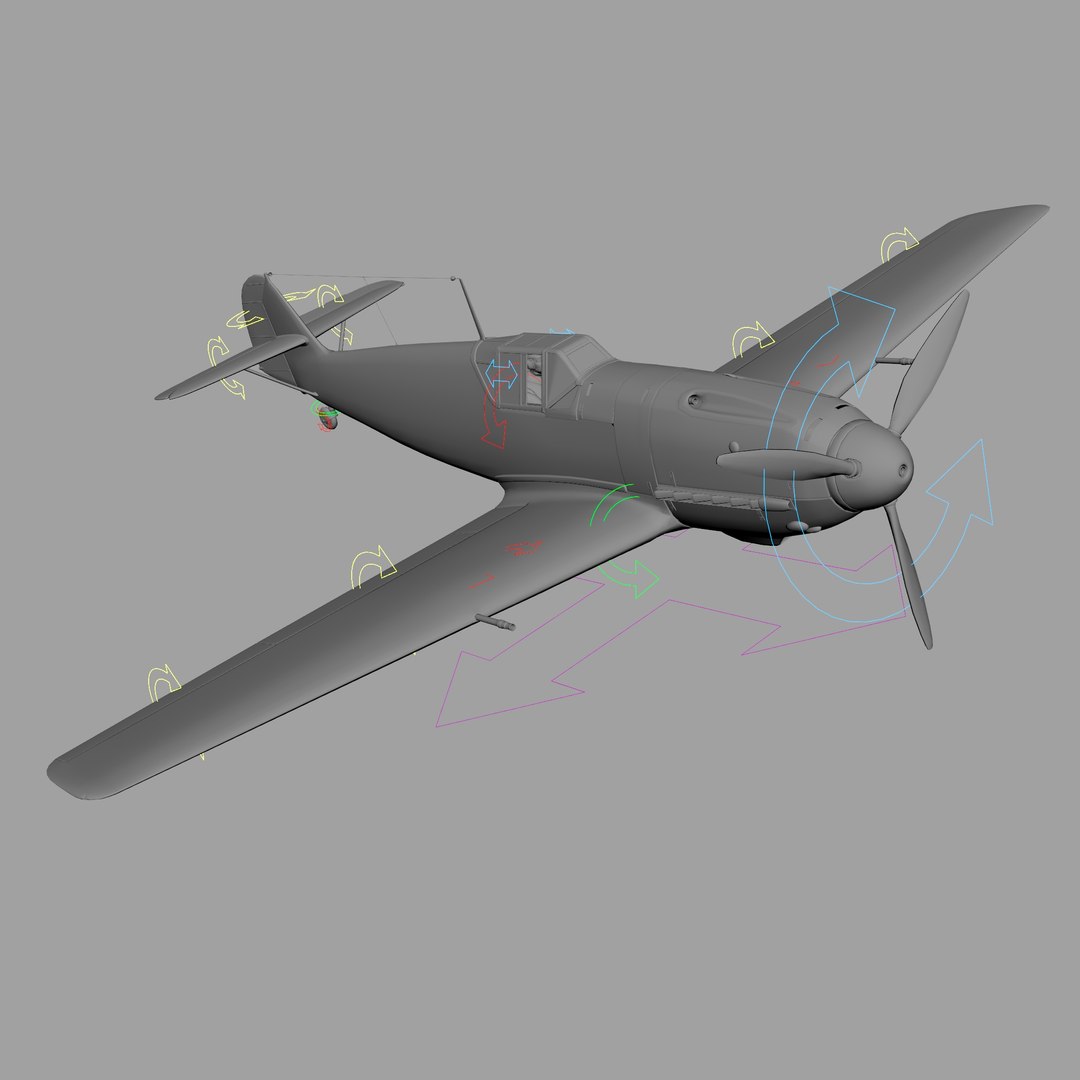 3D model Messerschmitt BF109 German Fighter Airplane Grey Version 1 https://p.turbosquid.com/ts-thumb/an/yM9tR3/Uy/rig.025/jpg/1664267933/1920x1080/fit_q87/5f7bfc31c3cac600b337b0e72534f8c012927f08/rig.025.jpg