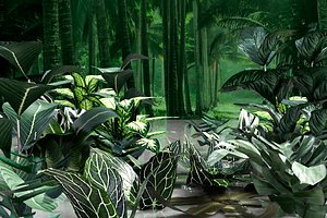 3D model Set of plant tropic 5