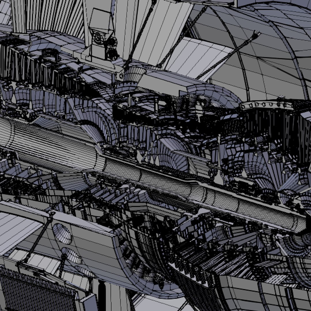 D-18t Turbofan Engine Cutaway 3d Obj