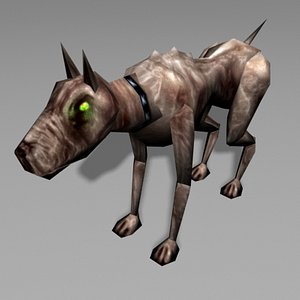 3d hound canine model