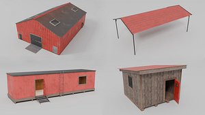 3D model Rural Industrial Structures Pack