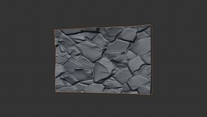 3D model Stone Wall No4