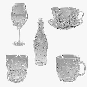 3D model Animated Broken Glasses Collection