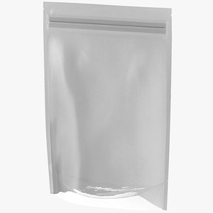 Zipper White Paper Bag with Transparent Front 200 g Mockup 3D