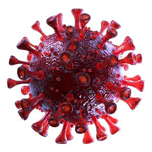 3D coronavirus sars-cov-2 - red