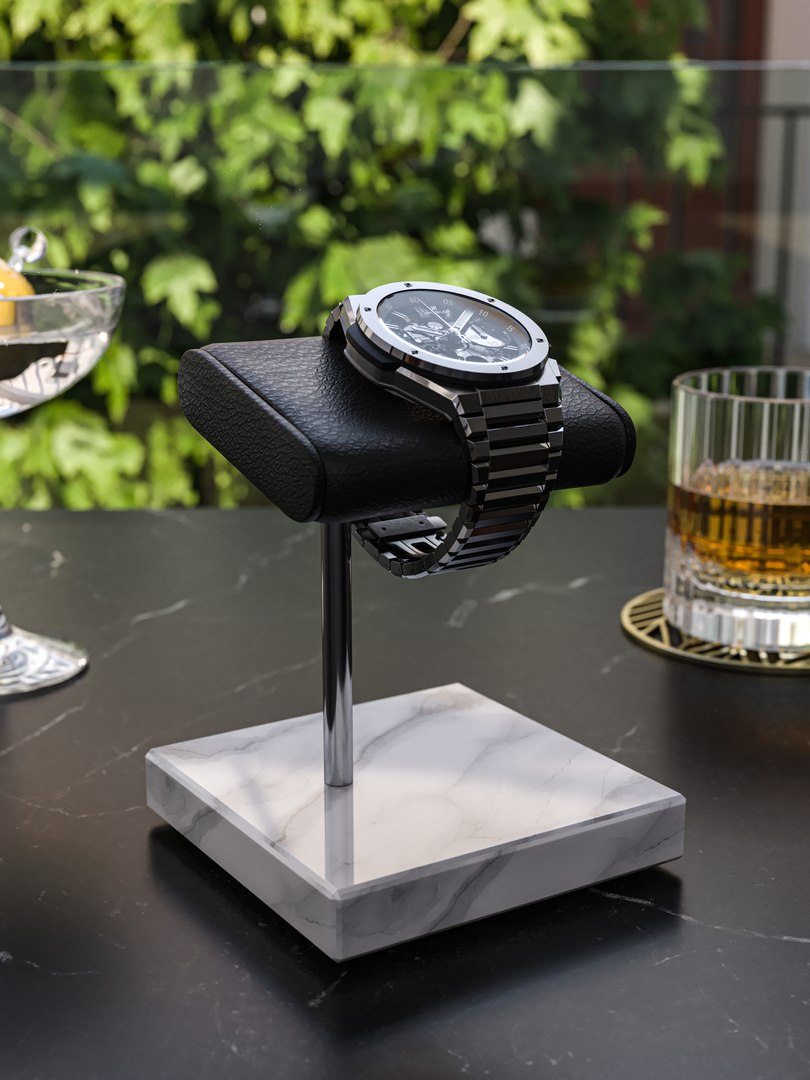 Unique Black Marble Watch Stand Achille