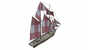 3D Schooner Boat