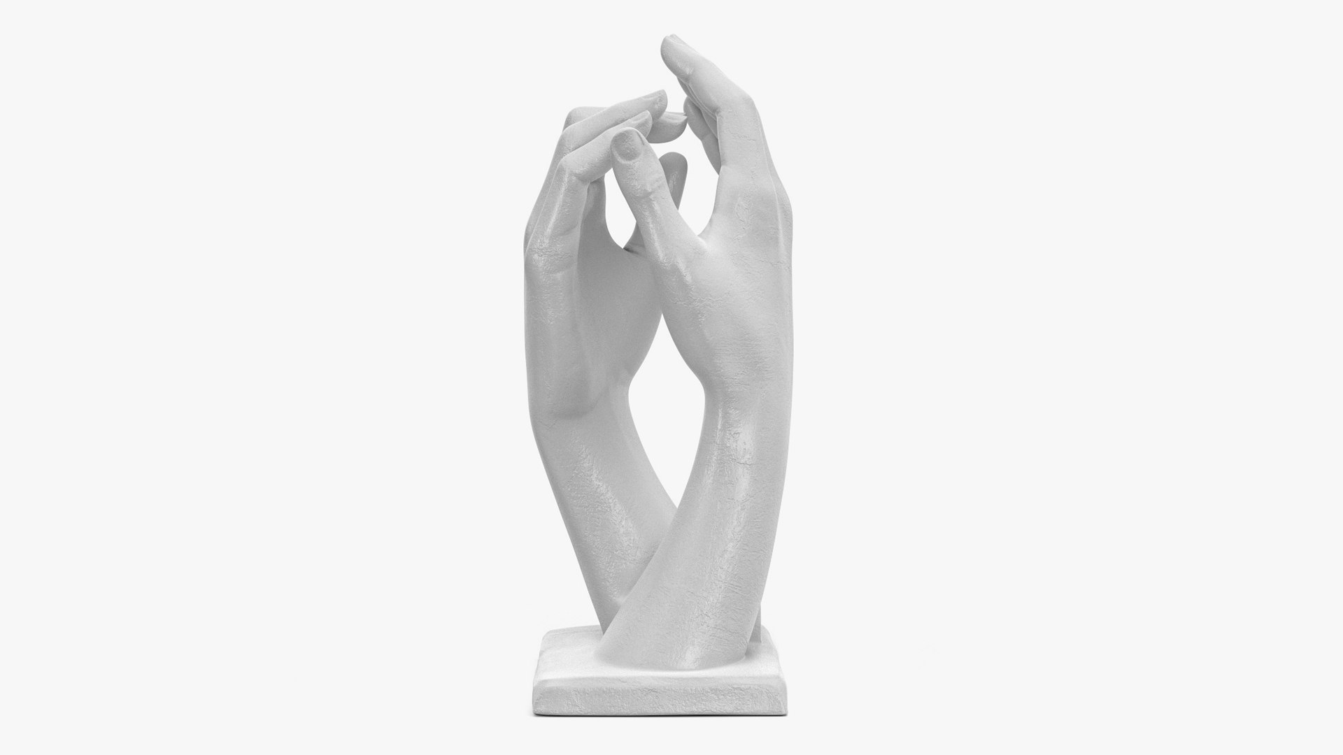 Hands Sculpture White for Print 3D model preview