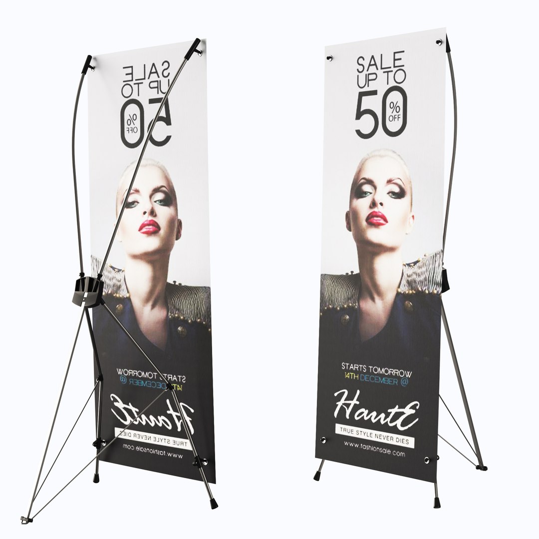 3D Advertising Banner Stands Model - TurboSquid 1736661