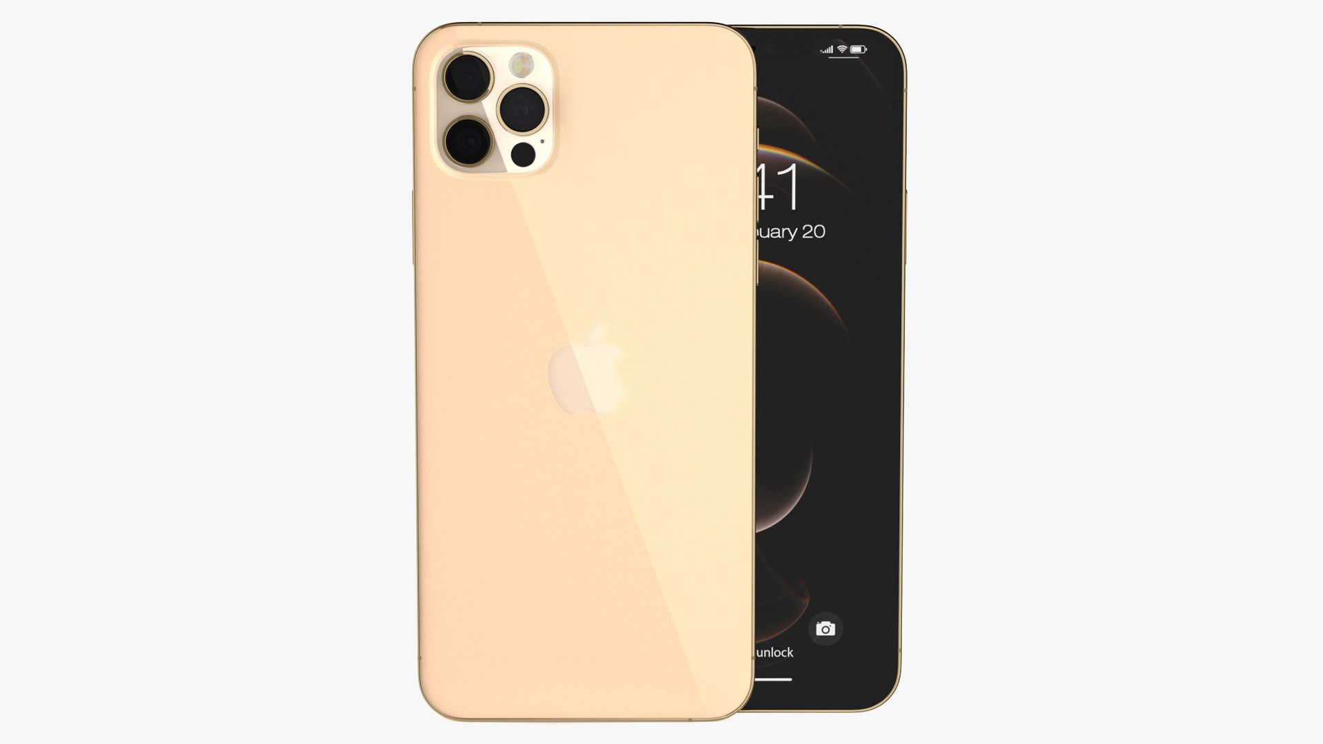 Apple iPhone 12 Pro Max Gold 3D model preview