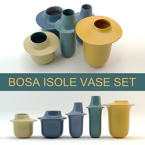 Photorealistic 3d model of modern vase design set Bosa Isole (High Poly, Vray and Corona render)