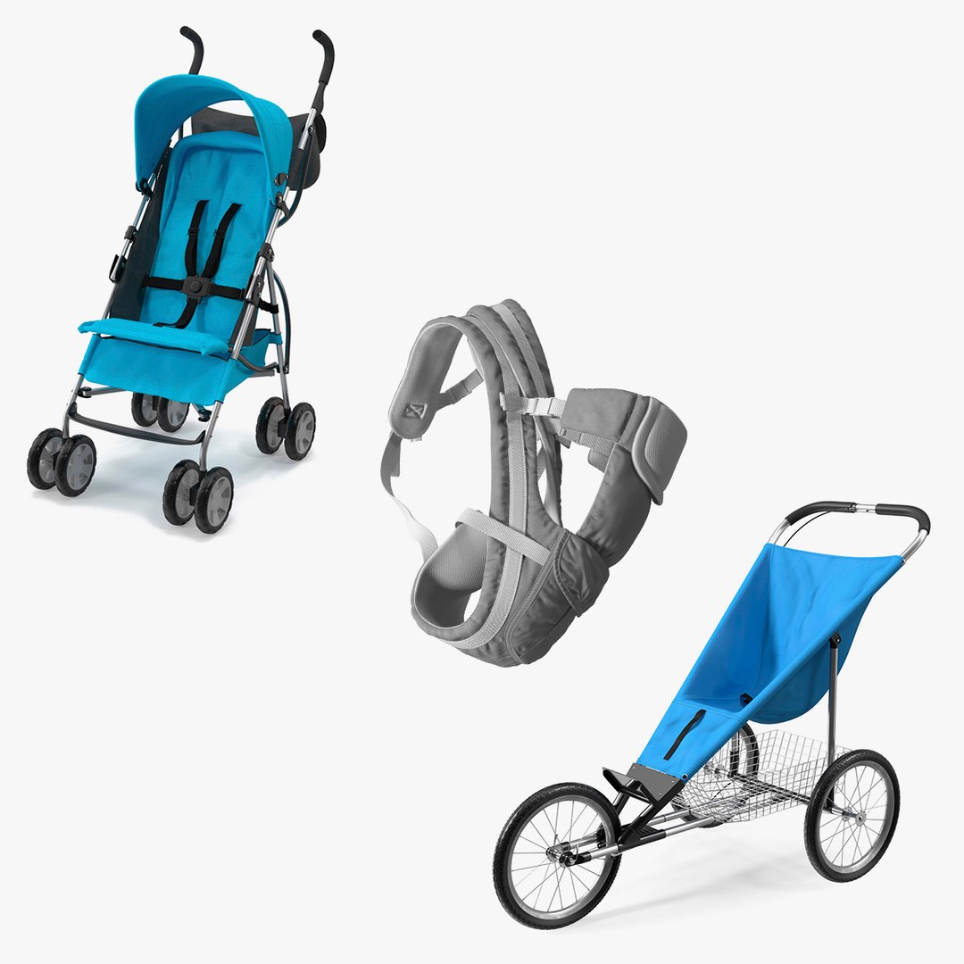 Baby Carriers Collection 3D model preview