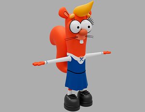 cartoon chipmunk 3D model