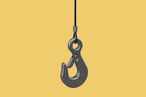 EYE HOOK SINGLE LIFTING CRANE HOOKS HOIST LATCH ALLOY STEEL ROPE 3D