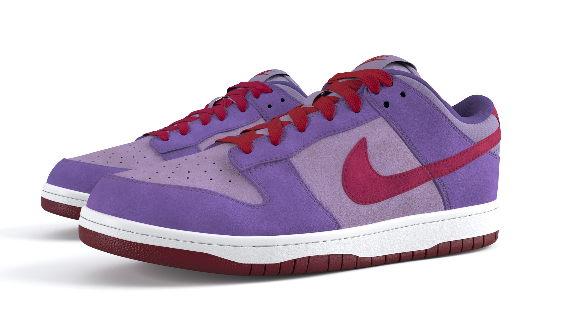 3D Nike Dunk Shoes Plum TurboSquid 1543212