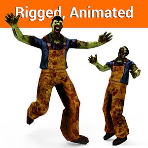 zombie worker rigged animated