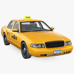 3D generic yellow taxi simple model