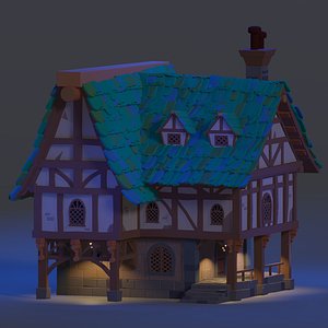 Medieval Fantasy House 3D model