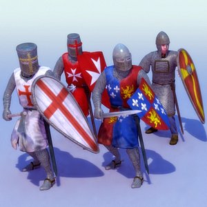 Knights_x4_Set-01_Rigged_3DSMax