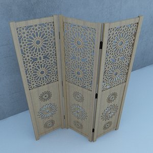 moroccan wood screens traditional 3D model